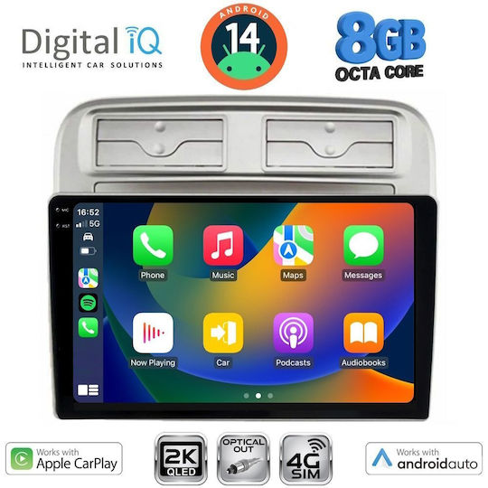 Digital IQ Ηχοσύστημα Αυτοκινήτου για Fiat Grande Punto 2005-2012 (Bluetooth/USB/WiFi/GPS/Apple-Carplay/Android-Auto) με Οθόνη Αφής 9"