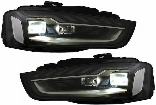 Μπροστινά Φανάρια Set Audi A4 B8.5 Facelift 2012-2015 Μαύρα A4 B9.5 Design Oem Xenon Upgrade Full Led & Dynamic Led Φλας