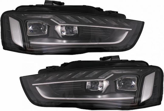 Μπροστινά Φανάρια Set Audi A4 B8.5 Facelift 2012-2015 Μαύρα A4 B9.5 Design Oem Xenon Upgrade Full Led & Dynamic Led Φλας