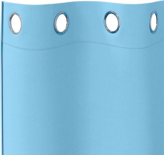 vidaXL Set of Window Curtains with Grommets Light Blue 140x140cm
