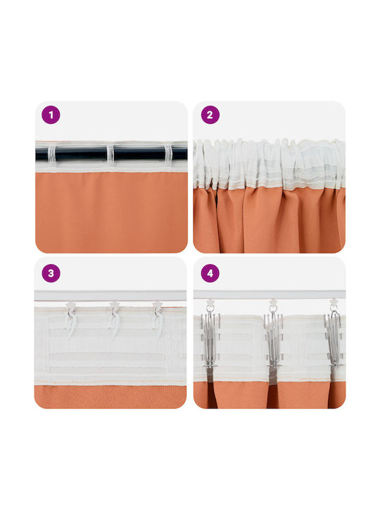 vidaXL vidaXL Window Curtains Set with Pencil Pleat Orange 140x245cm