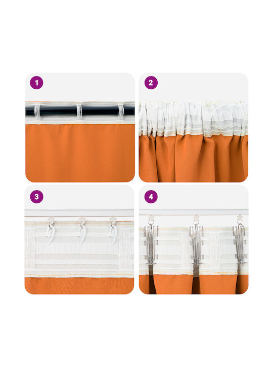 vidaXL vidaXL Window Curtains Set with Pencil Pleat Orange 140x245cm