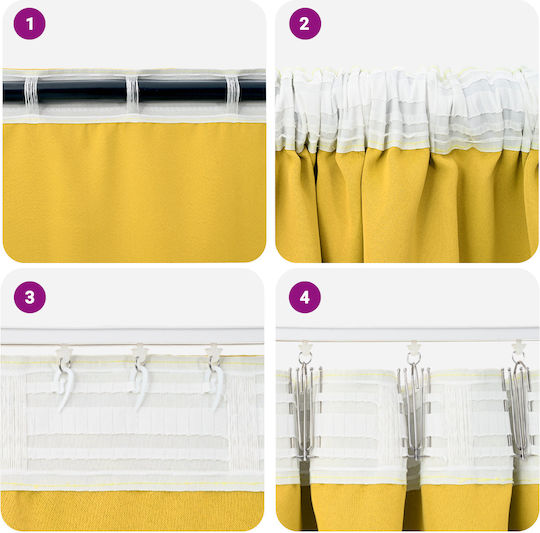 vidaXL Set Curtains With Yellow Tunnel 140x260cm
