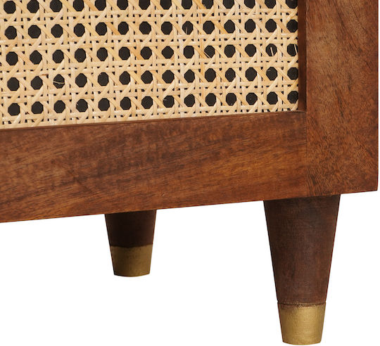Bedside Table Made of Solid Wood and Mango Glass 50x33x60cm