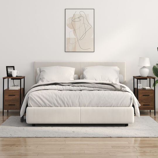 Комоди Дървени Кафяв дъб 2бр 30x48x61см