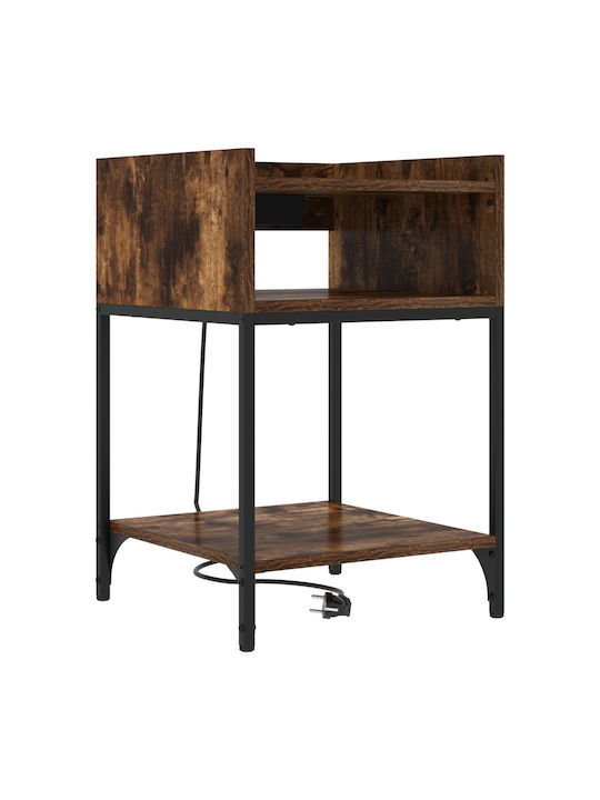 Nachttisch Geräuchert Metall Smoky Oak 40x40x61cm