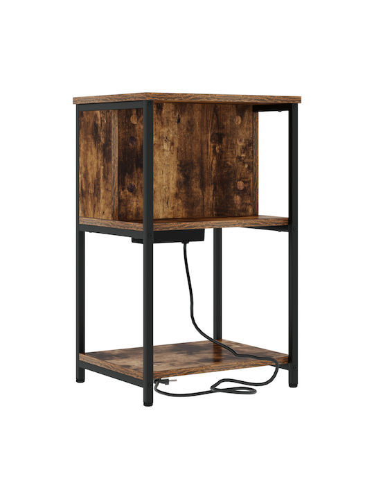 Nachttisch Geräuchert Metall Smoky Oak 40x40x61cm