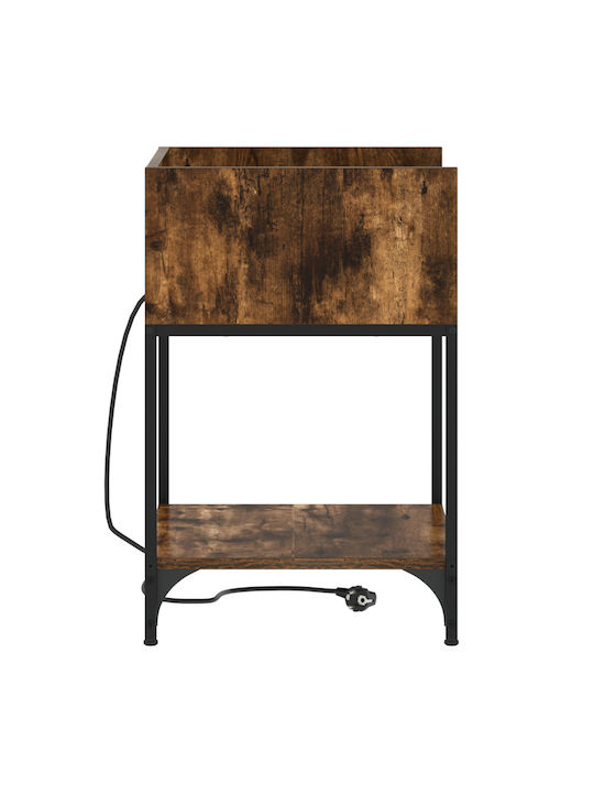 Nachttisch Geräuchert Metall Smoky Oak 40x40x61cm