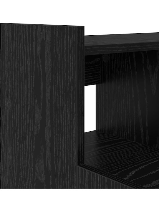 Schreibtisch Lumarko Holz Schwarz Eiche mit Metallbeinen LED und USB Anschlüssen 97x45x90cm