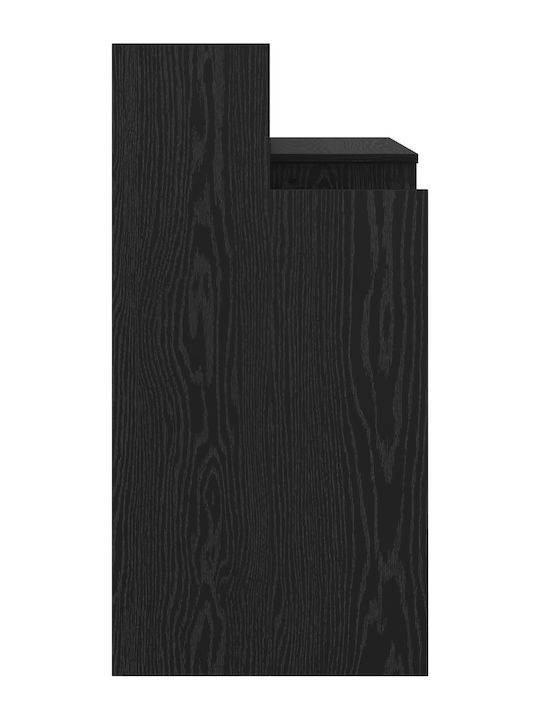 Schreibtisch Lumarko Holz Schwarz Eiche mit Metallbeinen LED und USB Anschlüssen 97x45x90cm