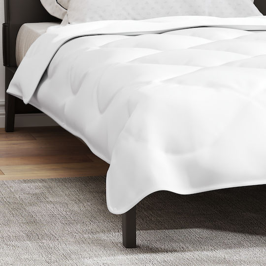 vidaXL Bettdecke Einzelbett mit Microfiber-Füllung 140x220cm Weiß