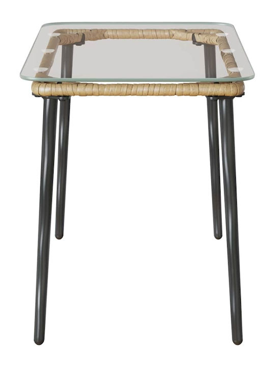 Sitting Room Outdoor Free Standing Rattan Table Natural 80x40x45cm