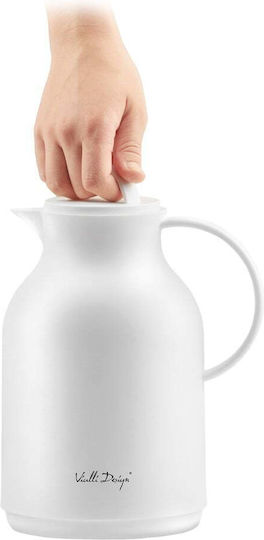 Vialli Design Κανάτα Θερμός Γυάλινο 1lt Λευκό