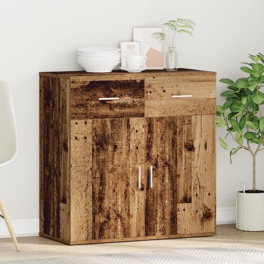 Мебели за съхранение дървен с чекмеджета Кафяв 79x38x80см