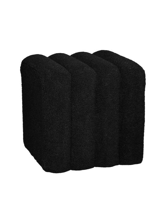 Stool For Living Room Upholstered with Fabric Togo Black 80x40x41cm