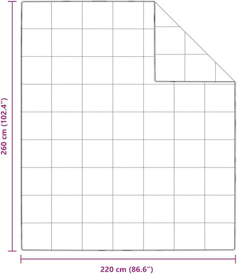 vidaXL Κουβέρτα King Size 260x220εκ. Λευκό