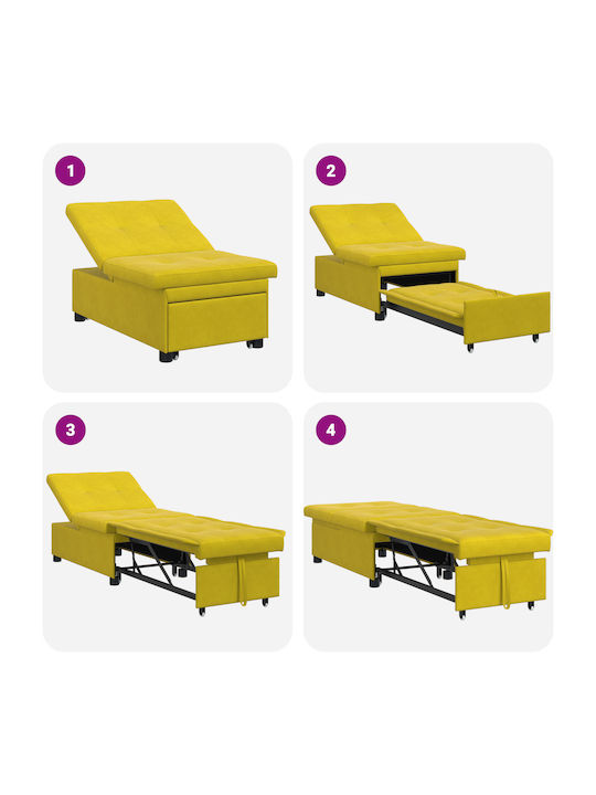 Armchair Bed Yellow 67x82x191cm