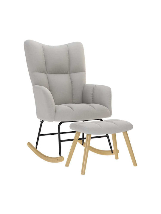 Schaukelstuhl mit Fußhocker Grey 61x78x95cm