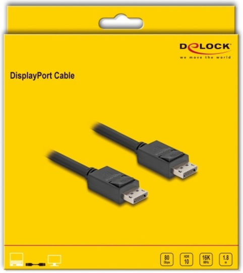 DeLock Cablu DisplayPort - DisplayPort 1.8m Negru (81175)