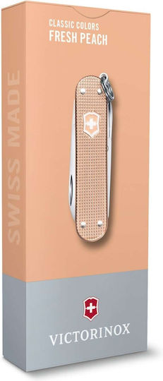 Classic Sd Alox Schweizer Armee-Messer 58 Mm 5 Funktionen Metallkörper Rosa Fresh Peach