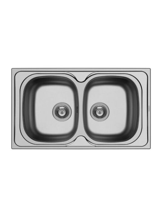 Maidtec Derby 2B 100185701 Drop-In Sink Inox Satin W86xD50cm Silver