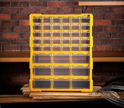 Deli Tool Compartment Organiser 39 Slot Yellow 38x16x47.5cm