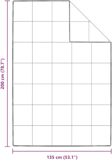 vidaXL Κουβερλί Μονό Λευκό 135x200cm