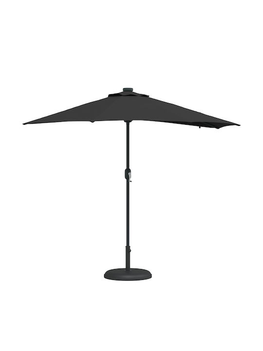 Umbrella Floor Aluminum Black with LED Lighting 2.23x2.23m