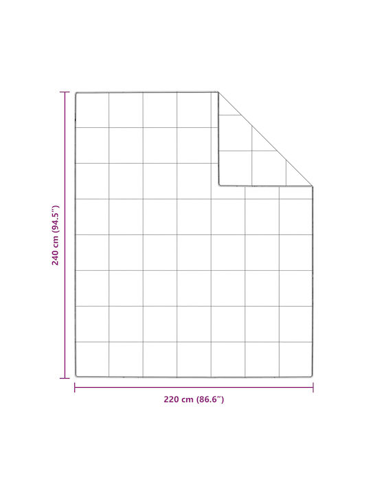 vidaXL Κουβερλί Υπέρδιπλο Λευκό 240x220cm