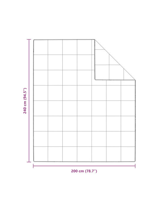 vidaXL Cuvertură Extra-dublu Alb 240x200cm