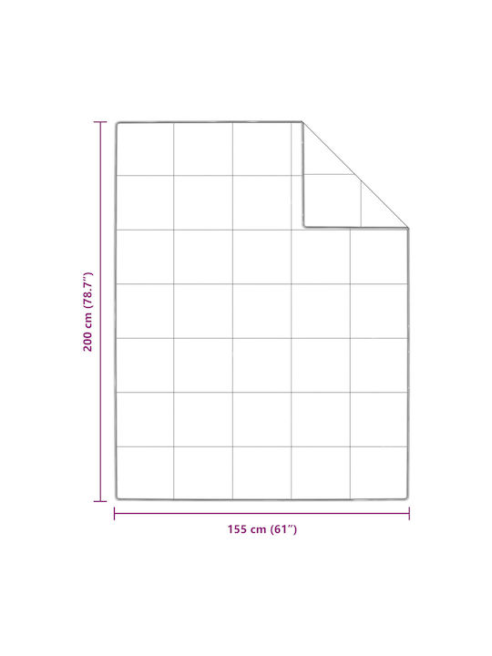 vidaXL Cuvertură Single Alb 155x200cm