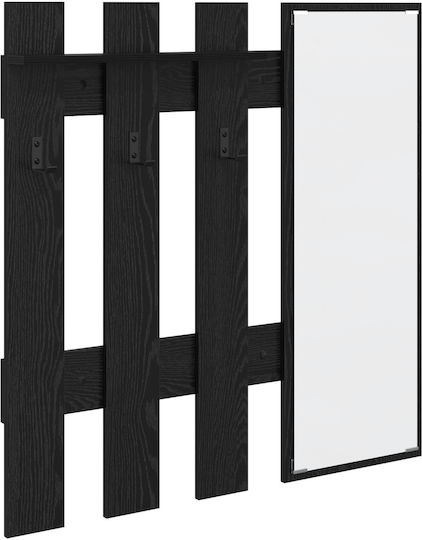 Mobilier de Intrare cu Oglindă & Cuier Black Oak 100x10x100cm