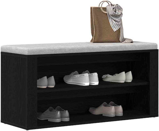 Eingangsmöbel mit Schuhschrank & Bank Black Oak 100x35x45cm