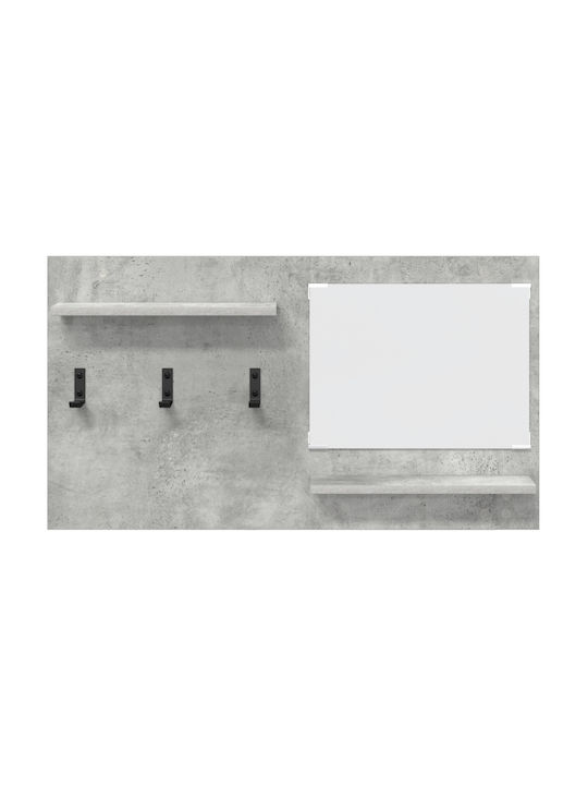 Entry Furniture with Mirror & Hanger Concrete Grey 90x10x50cm
