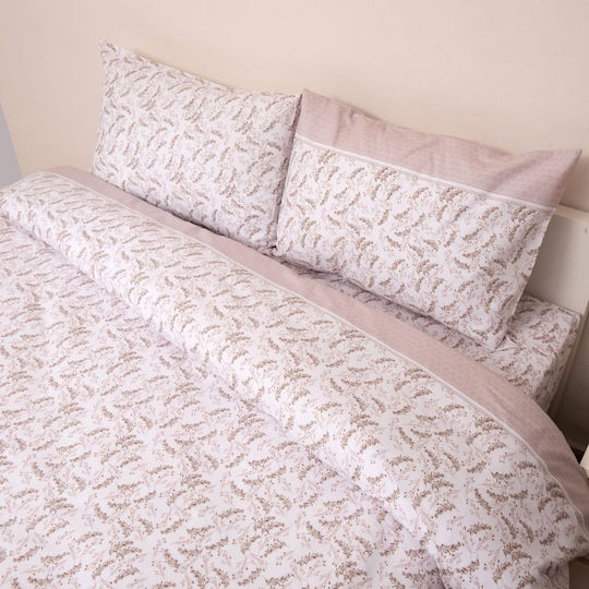 Anna Riska Duvet Cover Set Cotton Queen with 2 Pillowcases 220x240 Beige