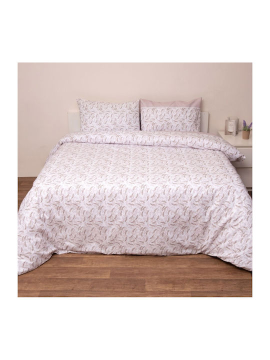 Anna Riska Duvet Cover Set Cotton Queen with 2 Pillowcases 220x240 Beige