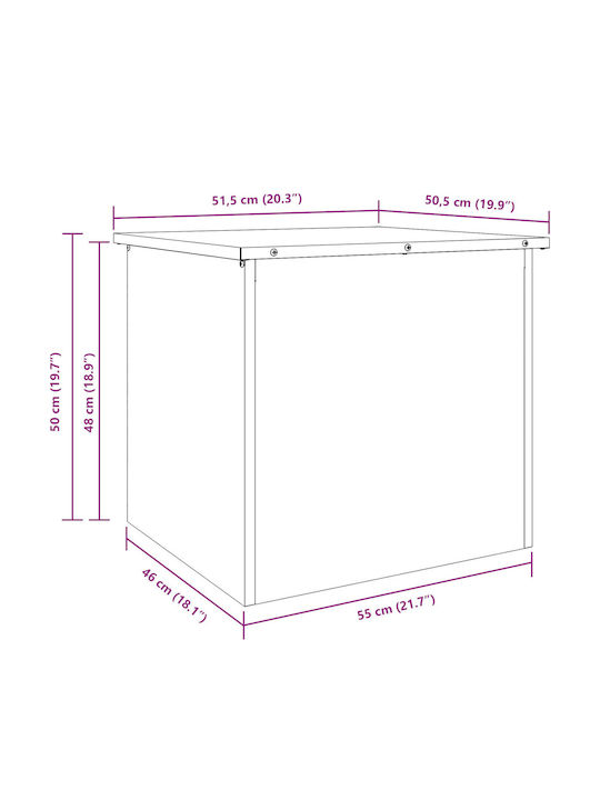 vidaXL Outdoor Storage Box 117lt Khaki L55xW50.5xH50cm