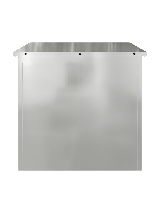 vidaXL Outdoor Storage Box 117lt Silver L55xW50.5xH50cm