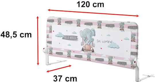 Guimo Pliabil Bară de protecție pentru pat în Culoare Roz 120x48cm 1buc