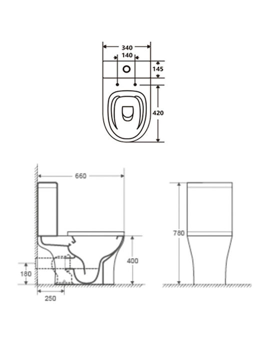 Sparke Stehende Toilette mit Spülung Weiße Sparke Stehende Toilette mit Spülung Weiße