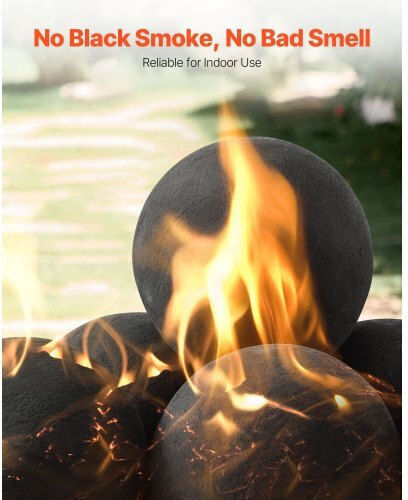 Vevor 12.5 Cm 6 Pcs Ceramic Fire Balls Round Fire Stones Reusable Lava Rocks