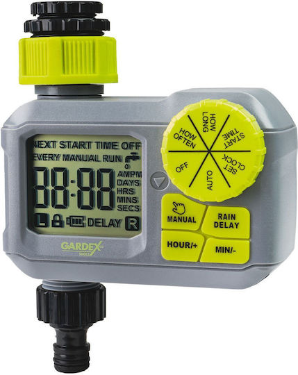 Gardex Irrigation Programmer Faucet Battery with Electrovane Expandable 1 Output