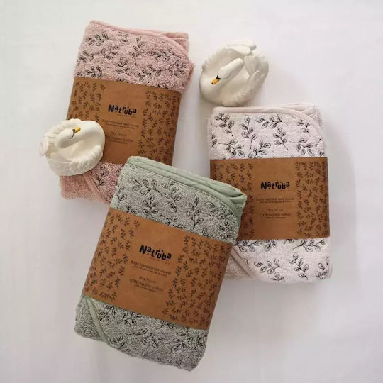 Natruba Baby Hooded Towel with Hood Creme 70x70cm