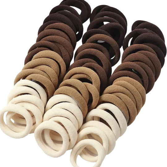 Set 50 Elastice Pentru Păr Cutie Mix Maro