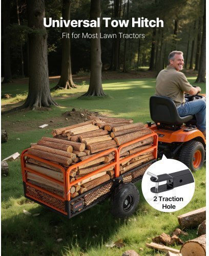 Vevor Dump Trailer 1600 Lbs 22 Cu Ft Tow Behind Steel Garden Yard Trailer Cart