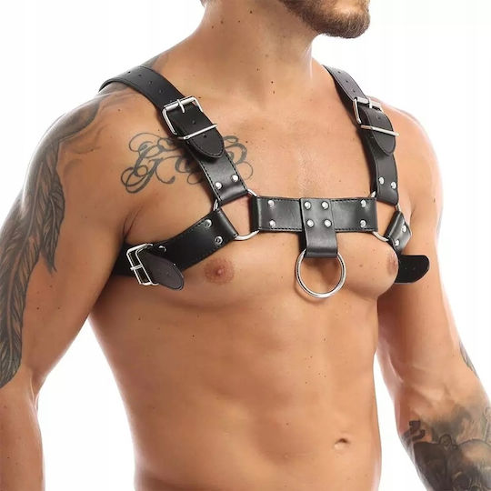 Leather Body Male Harness Black
