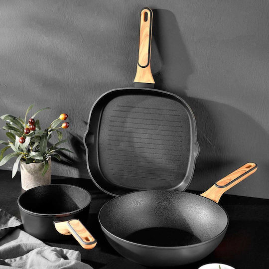 Bergner Multiclad Grill Pan Made of Aluminum with Non-Stick Interior Coating 28cm