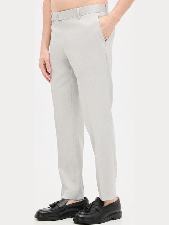 Pantaloni Elastic cu Croială Slim Light Gray