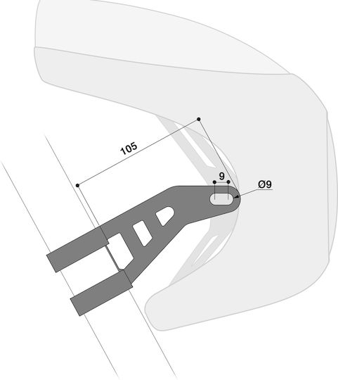 Barracuda Universal Βάσεις Φαναριού Μακριές 38-39mm