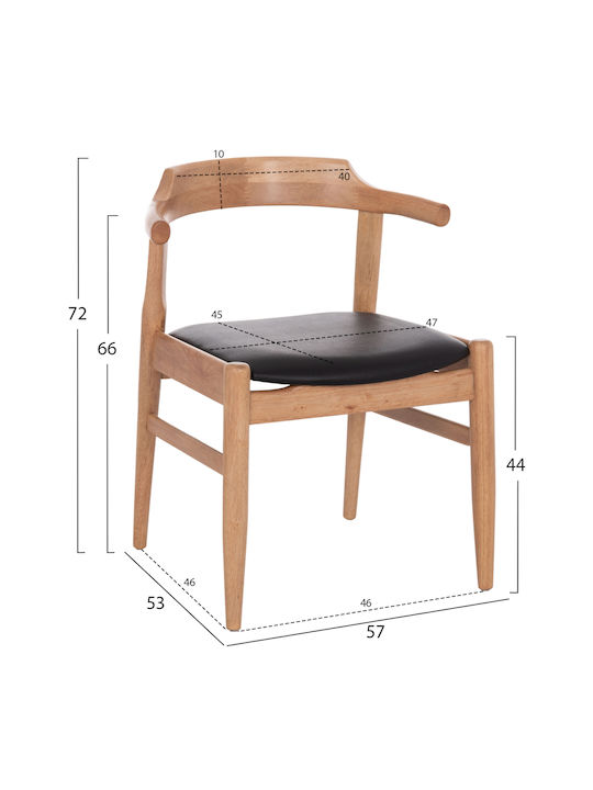 Cersei Stühle Speisesaal Light Oak, Black 2Stück 57x53x72cm